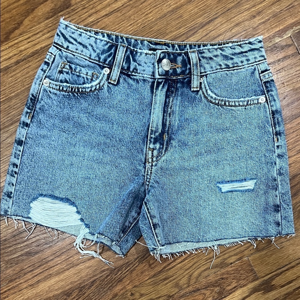 Forever 21 Blue Distressed Jean Shorts